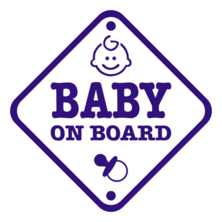 Baby On Board Sign Decal (Purple)